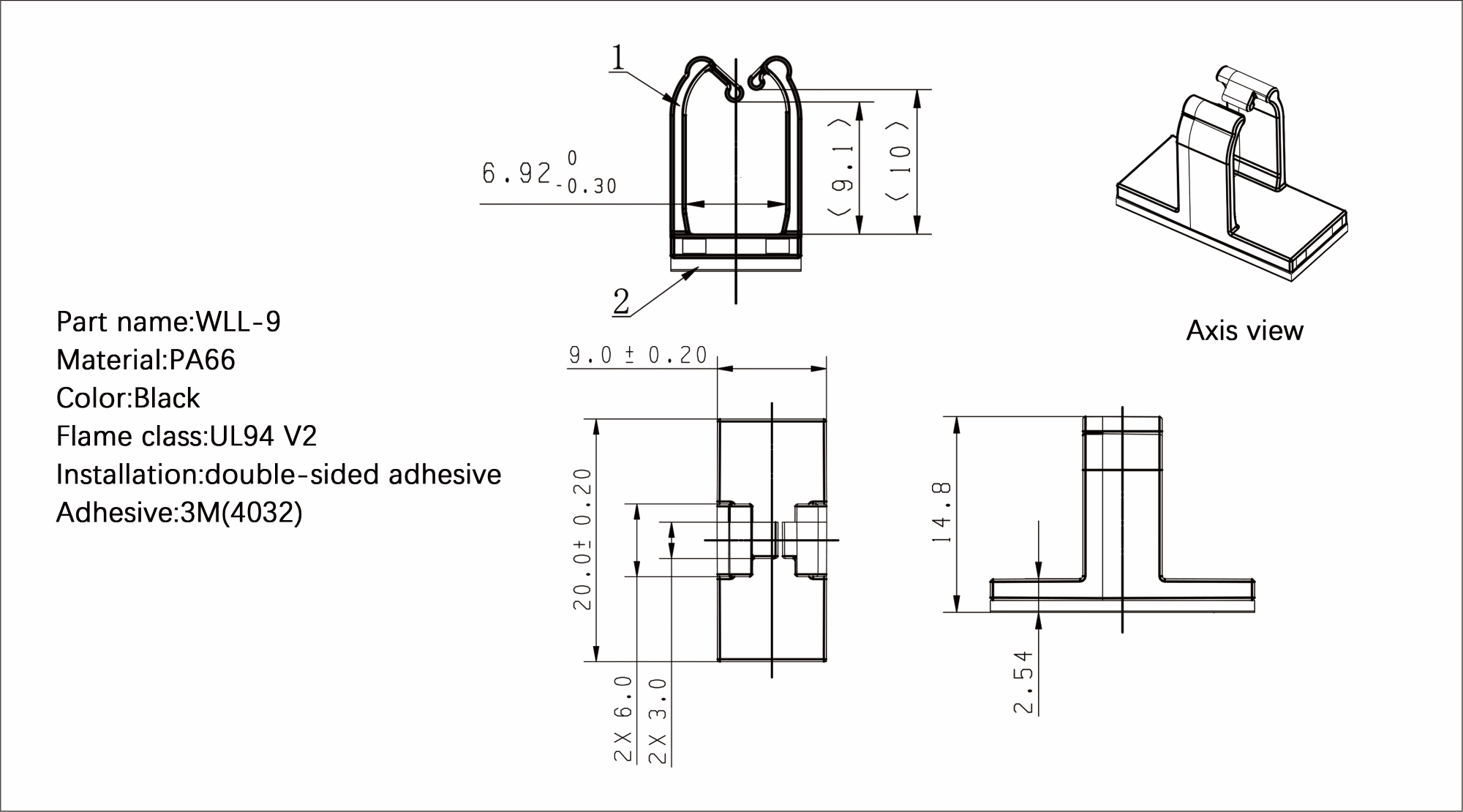 Flat Cable Clamp WLL-9